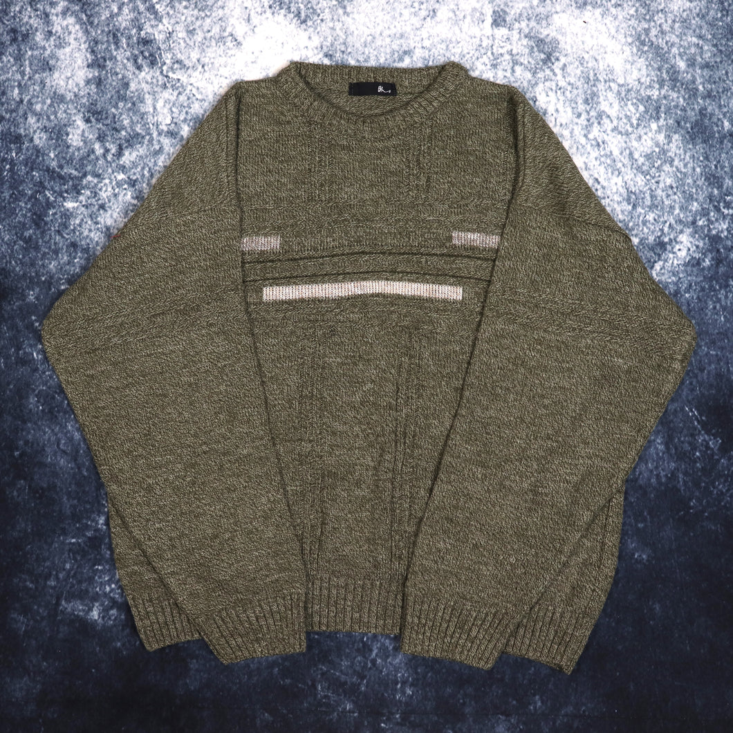 Vintage Khaki Bhs Grandad Jumper | Small