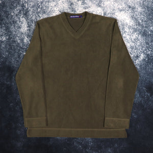 Vintage Khaki Global Adventure V Neck Fleece Sweatshirt | Medium