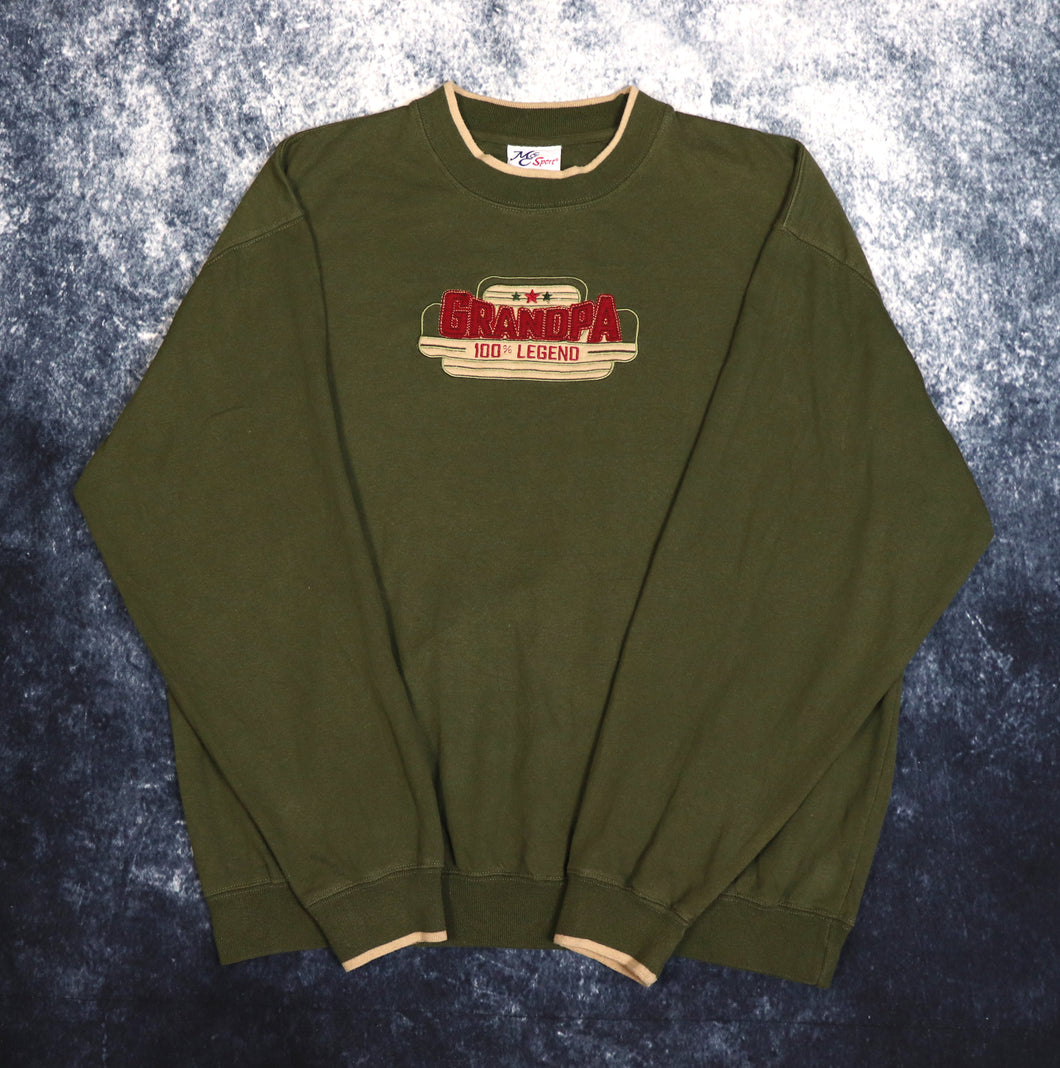 Vintage Khaki Grandpa Sweatshirt | XL