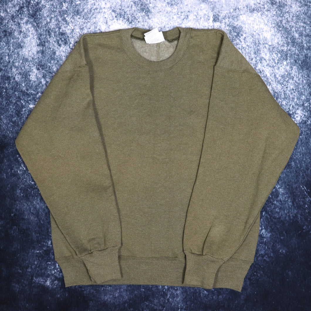 Vintage Khaki Hanes Premium Weight Sweatshirt | Medium