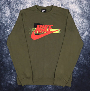 Vintage Khaki Nike Spell Out Sweatshirt | Small