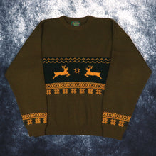 Load image into Gallery viewer, Vintage Khaki Nordic Style Grandad Jumper | Small
