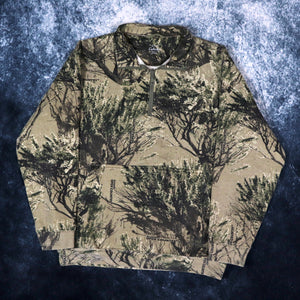 Vintage Khaki Wilderness Camo 1/4 Zip Hunting Sweatshirt | Small