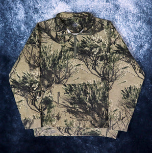 Vintage Khaki Wilderness Camo 1/4 Zip Hunting Sweatshirt | Small