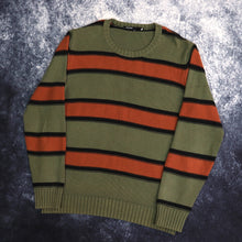 Load image into Gallery viewer, Vintage Khaki, Orange &amp; Black Stripy Jumper | Small
