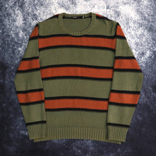Load image into Gallery viewer, Vintage Khaki, Orange &amp; Black Stripy Jumper | Small
