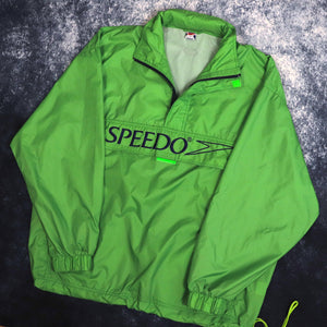 Vintage Lime Green Speedo 1/4 Zip Windbreaker Jacket | 4XL