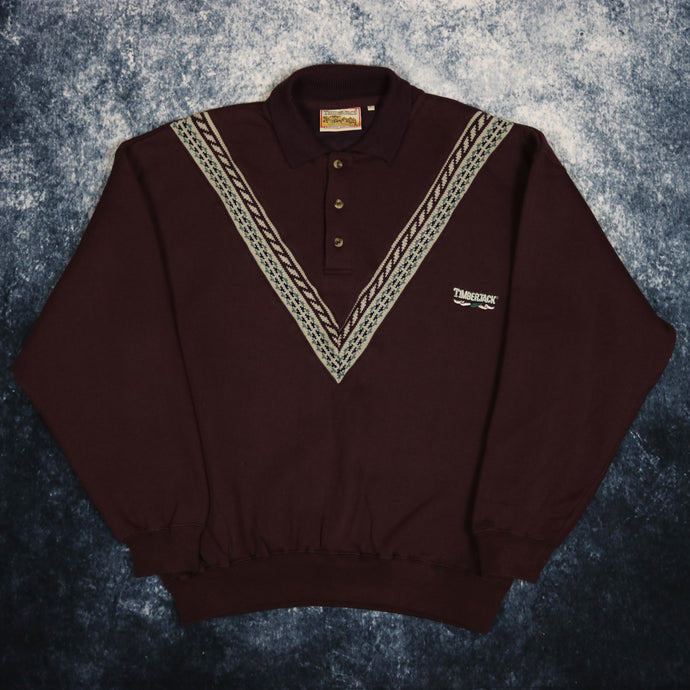 Vintage Maroon Timberjack Collared Sweatshirt
