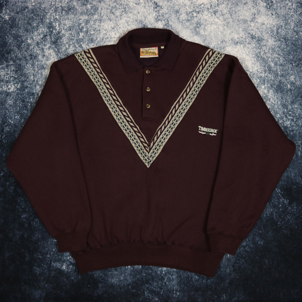 Vintage Maroon Timberjack Collared Sweatshirt