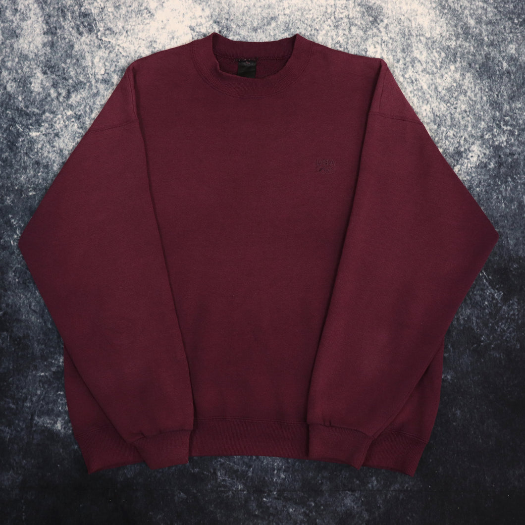 Vintage Maroon USA Olympics Embroidered Sweatshirt | Small