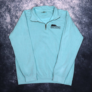 Vintage Mint Green Save A Dog 1/4 Zip Sweatshirt | Large