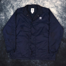 Load image into Gallery viewer, Vintage Navy Adidas Trefoil Fleece Lined Coach Jacket | Large
