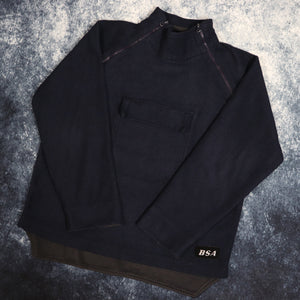 Vintage 90's Navy BSA High Neck Fleece Sweatshirt | Large