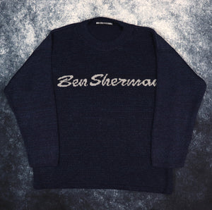 Vintage Navy Ben Sherman Spell Out Jumper | XL