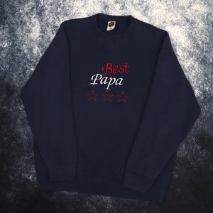 Vintage 90s Navy Best Papa Sweatshirt | XL