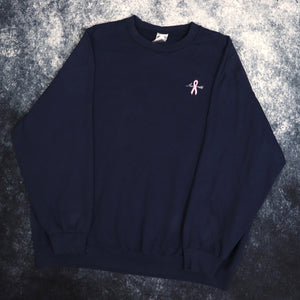 Vintage Navy Breast Cancer Awareness Sweatshirt | XXL