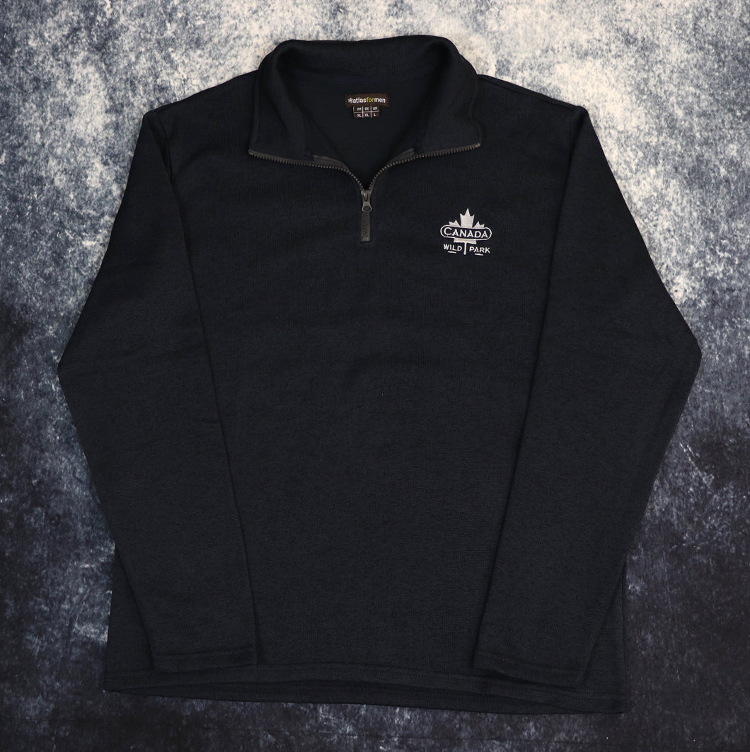 Vintage Navy Canada Wild Park 1/4 Zip Sweatshirt | Large