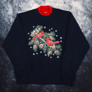 Vintage Navy Cardinal Bird Sweatshirt | Medium