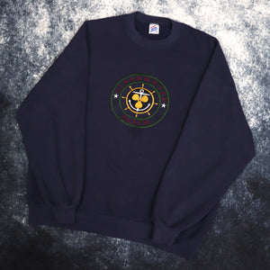 Vintage Navy Clearwater Beach Embroidered Sweatshirt | XL