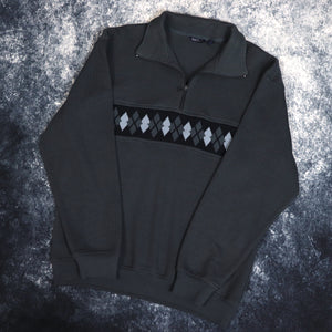 Vintage Navy Diamond 1/4 Zip Sweatshirt | Medium