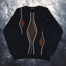 Load image into Gallery viewer, Vintage 90s Navy Diamond Grandad Jumper | Medium
