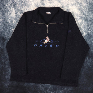 Vintage Navy Disney Daisy Duck 1/4 Zip Sherpa Fleece Sweatshirt | Medium