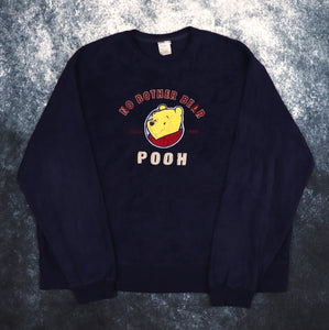 Vintage Navy Disney Winnie The Pooh Fleece Sweatshirt | XL