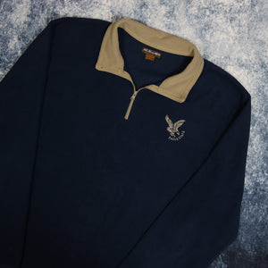 Vintage Navy Eagle State 1/4 Zip Fleece