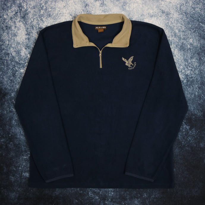 Vintage Navy Eagle State 1/4 Zip Fleece