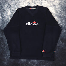 Load image into Gallery viewer, Vintage Navy Ellesse Spell Out Fleece Sweatshirt | Large
