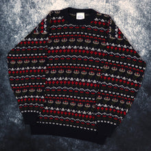 Load image into Gallery viewer, Vintage 90s Navy Fair Isle Grandad Jumper | Small
