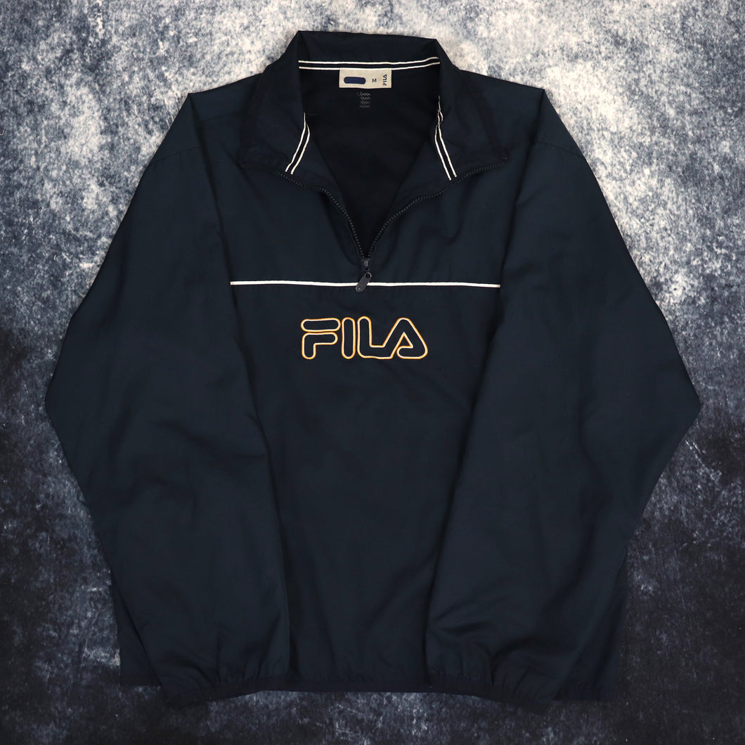 Vintage Navy Fila 1/4 Zip Windbreaker Jacket | Large