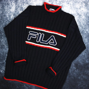 Vintage 90's Navy Fila High Neck Jumper | 3XL