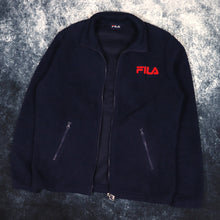 Load image into Gallery viewer, Vintage Navy Fila Sherpa Fleece Jacket | Medium

