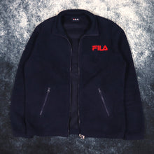 Load image into Gallery viewer, Vintage Navy Fila Sherpa Fleece Jacket | Medium
