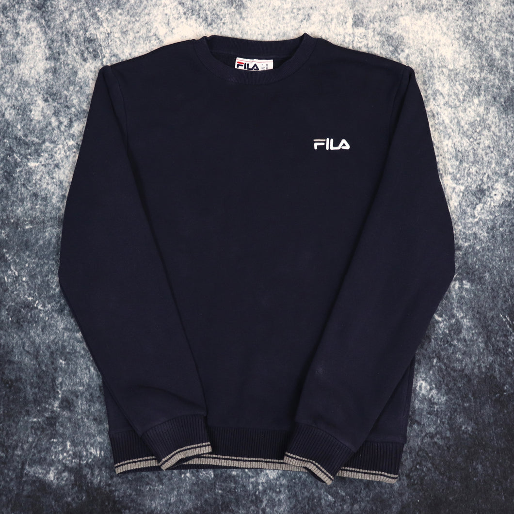 Vintage Navy Fila Sweatshirt | XS