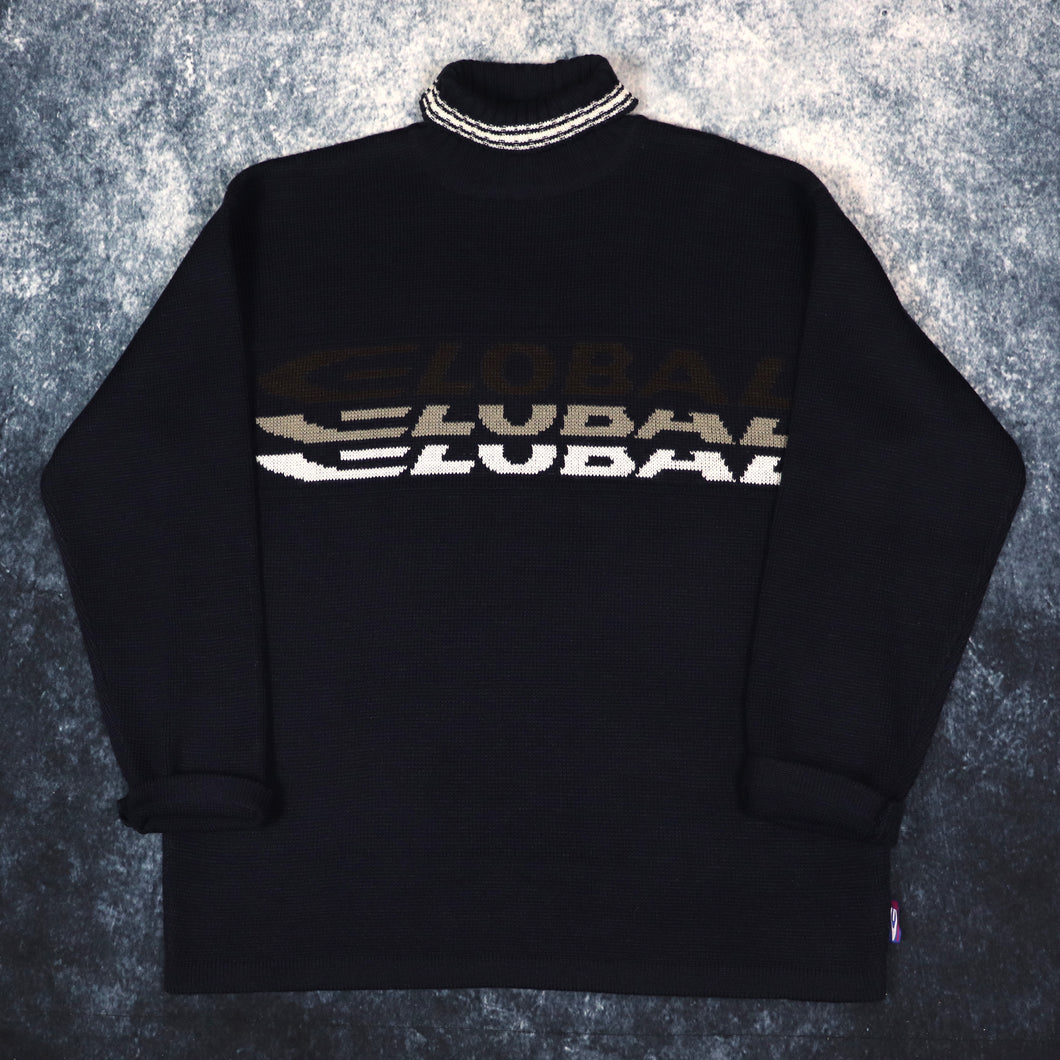 Vintage Navy Global Adventure Turtle Neck Jumper | XL