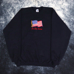 Vintage Navy God Bless America Sweatshirt | XXL