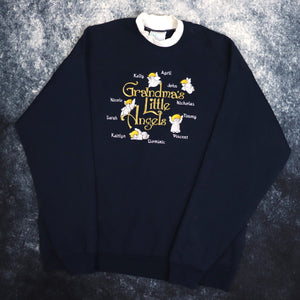 Vintage 90's Navy Grandma's Little Angels Sweatshirt | XL