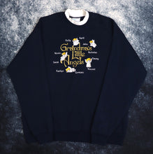 Load image into Gallery viewer, Vintage 90&#39;s Navy Grandma&#39;s Little Angels Sweatshirt | XL
