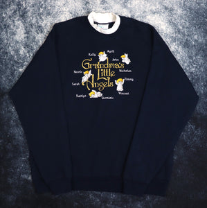 Vintage 90's Navy Grandma's Little Angels Sweatshirt | XL