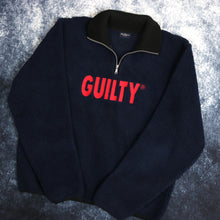 Load image into Gallery viewer, Vintage Navy Guilty 1/4 Zip Sherpa Fleece Sweatshirt

