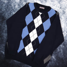 Load image into Gallery viewer, Vintage Navy Henry Morell Argyle Jumper | Medium
