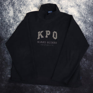 Vintage Navy Kangaroo Poo High Neck Fleece Sweatshirt | Large