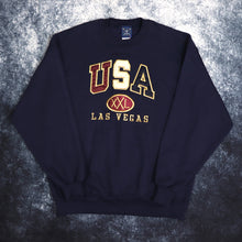 Load image into Gallery viewer, Vintage 90&#39;s Navy Las Vegas USA Sweatshirt | Large
