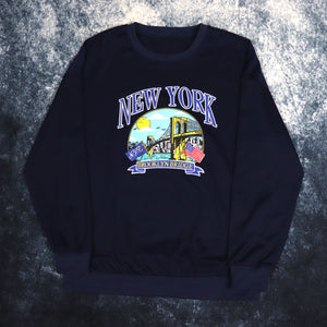 Vintage Navy New York Brooklyn Bridge Sweatshirt | Small