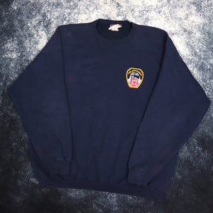 Vintage Navy New York Fire Department Sweatshirt | 3XL