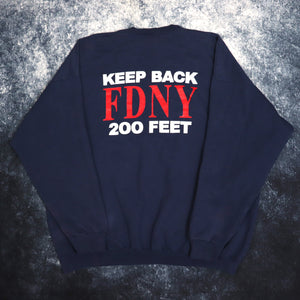 Vintage Navy New York Fire Department Sweatshirt | 3XL