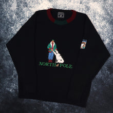 Load image into Gallery viewer, Vintage 90s Navy North Pole Polar Bear Jumper | Small
