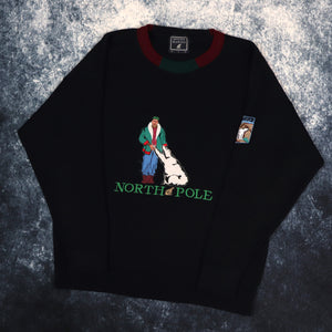 Vintage 90s Navy North Pole Polar Bear Jumper | Small